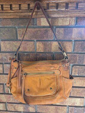 Vintage Tan Leather Fossil Handbag